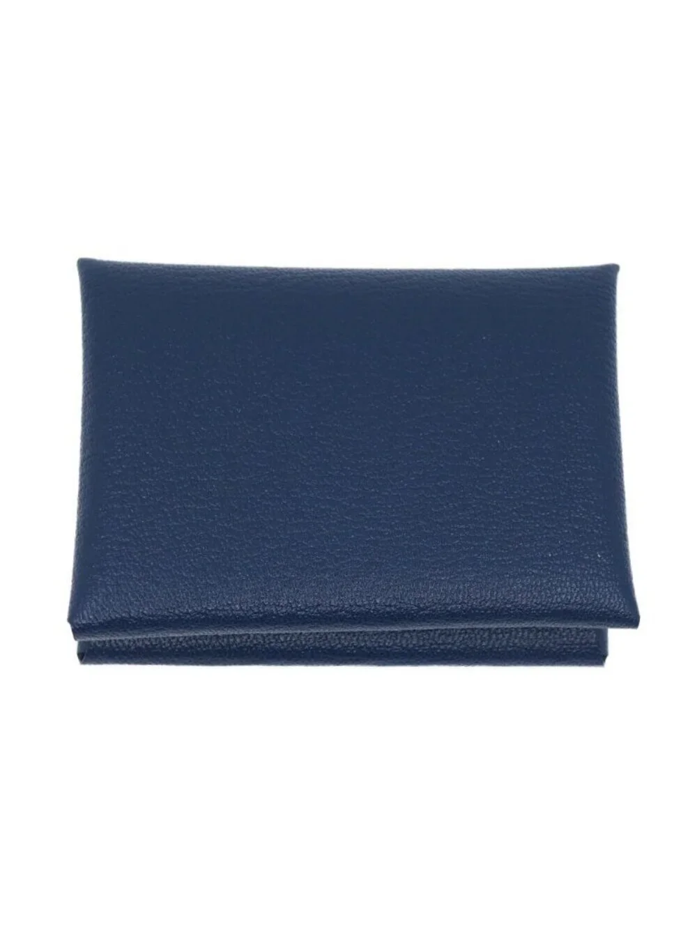Hermes Calvi Duo Blue Navy Card Case Coin Box